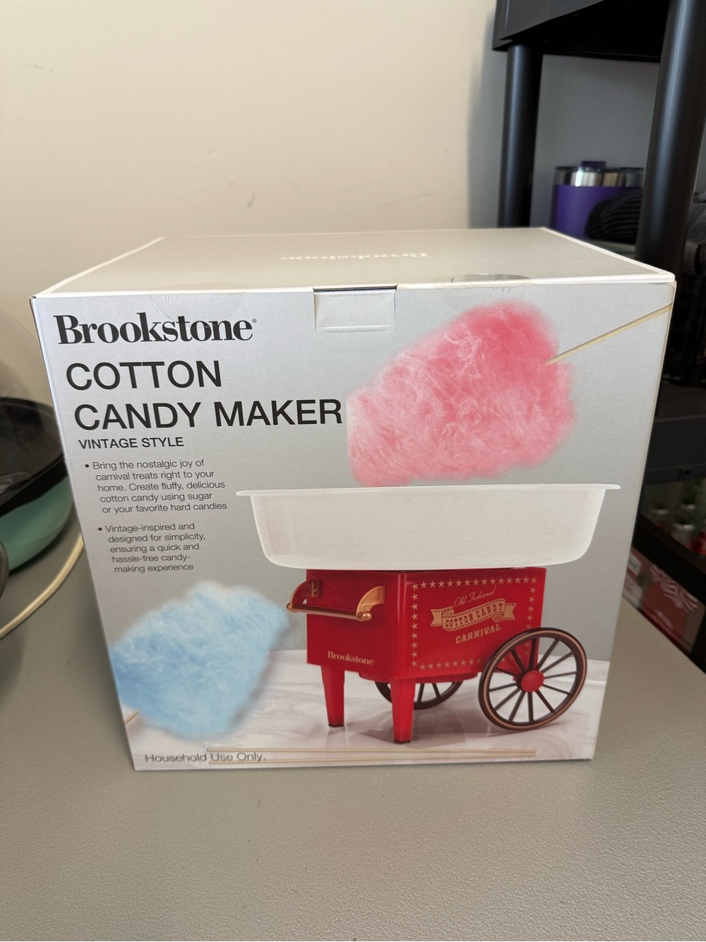 Brookstone Vintage-Style Cotton Candy Maker — Red